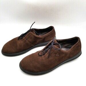 Ecco Women Casual Walking Shoes Brown Suede Oxfords 41 US 10/10.5